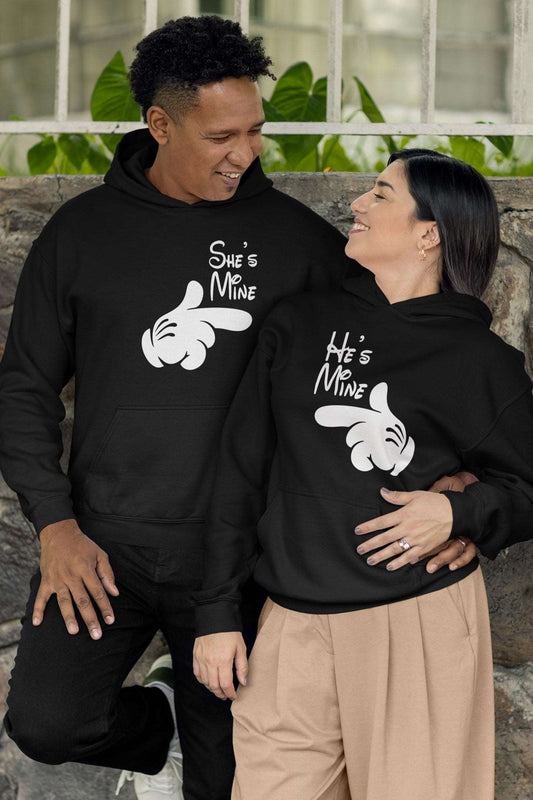 Couple He She Mine Hoodie