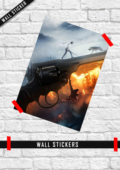 Ice and Fire Leo Movie Wall Sticker | Thalapathy Vijay