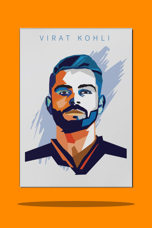 Iconic Cricket Superstar Virat Kohli Metal Poster