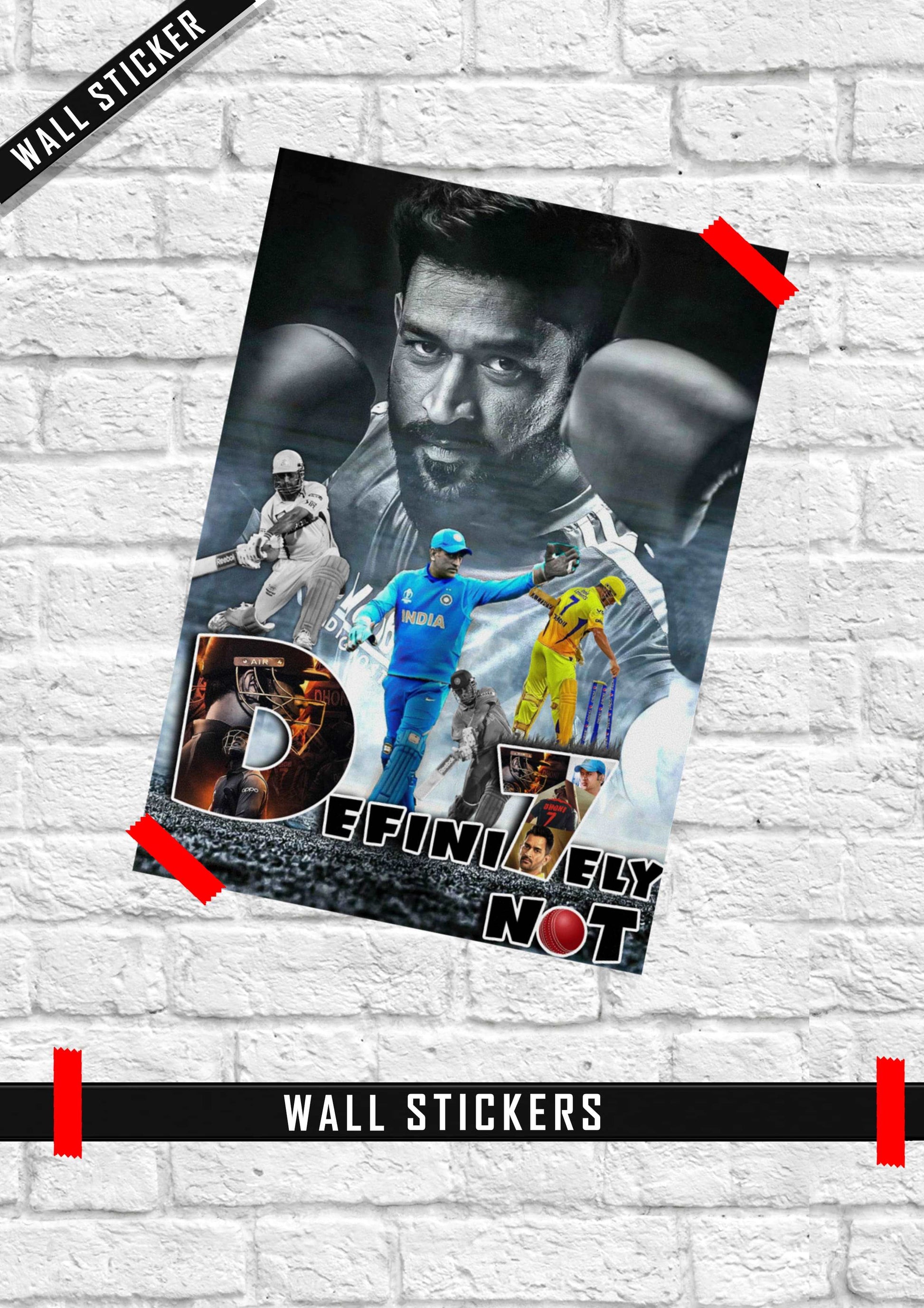 MS Dhoni Definitetly Not Dailogue Wall Sticker