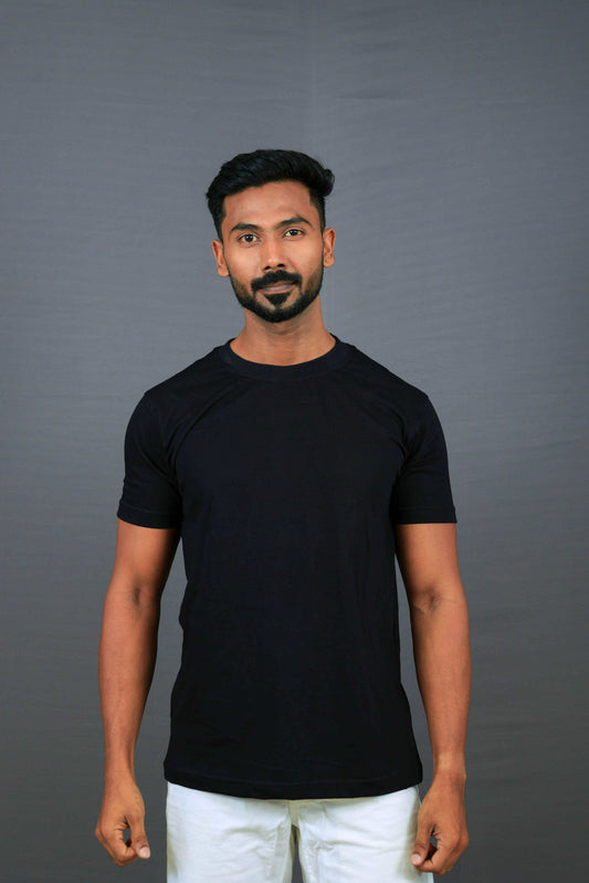 Plain Black Half Sleeve Premium T-Shirt