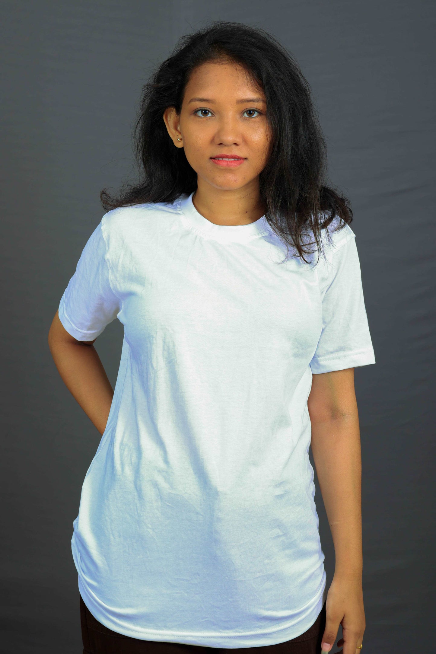 Plain White Half Sleeve Premium Boyfriend Fit Crew Neck Tshirt