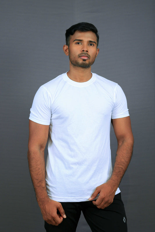 Plain White Half Sleeve Premium Crew Neck T-Shirt