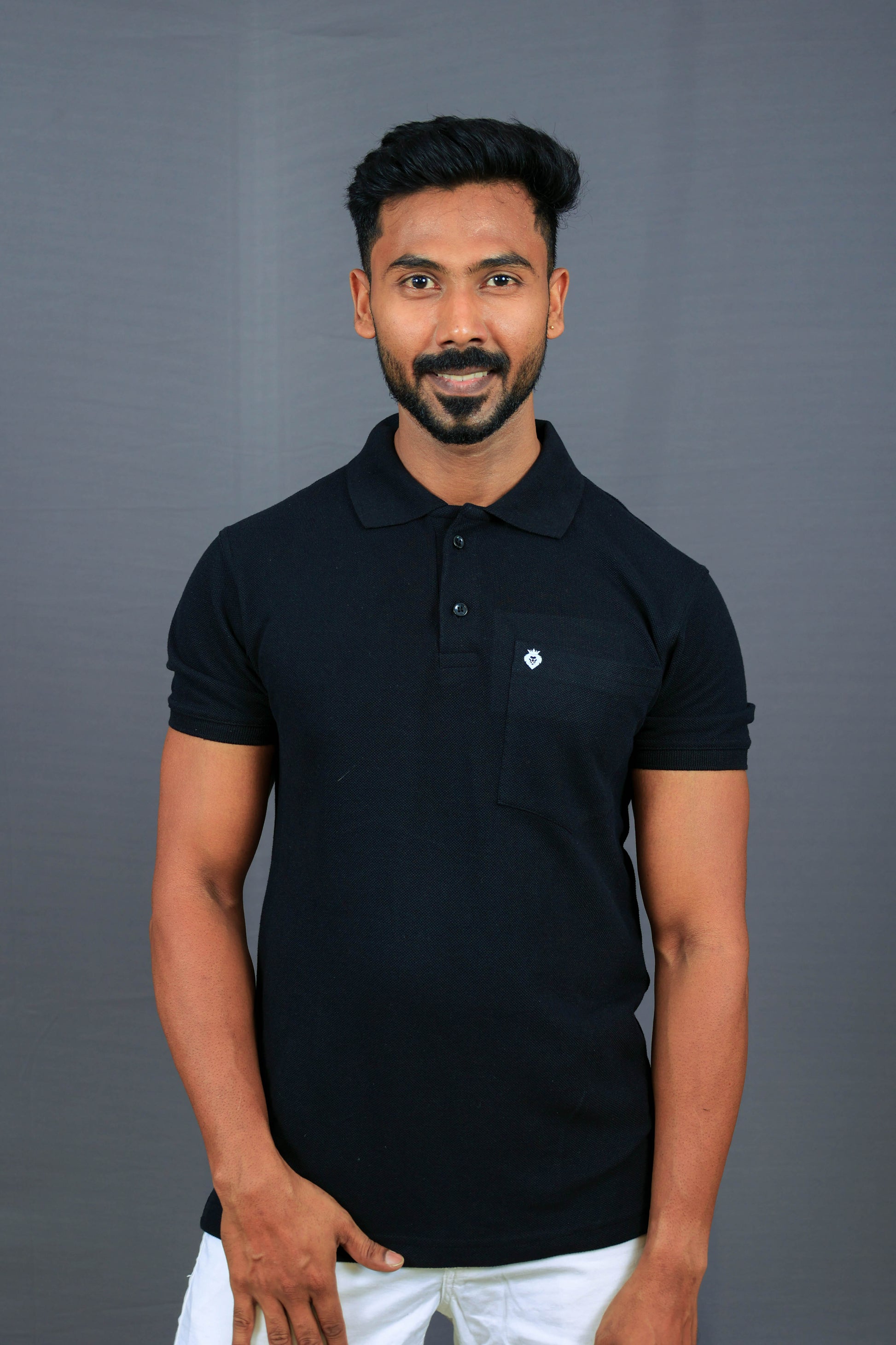 Solid Black Half Sleeve Premium Polo TShirt