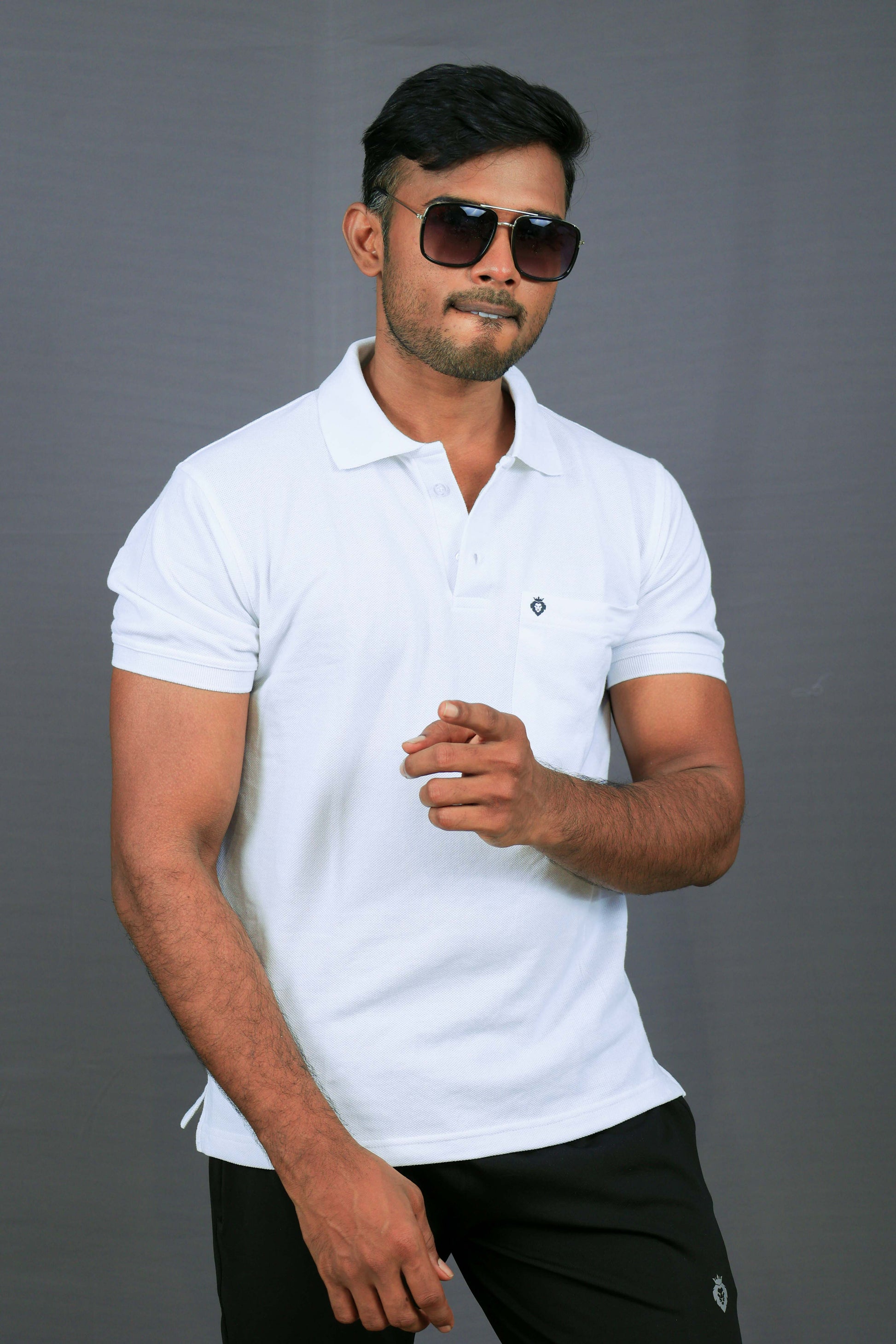 Solid White Half Sleeve Premium Polo T-Shirt