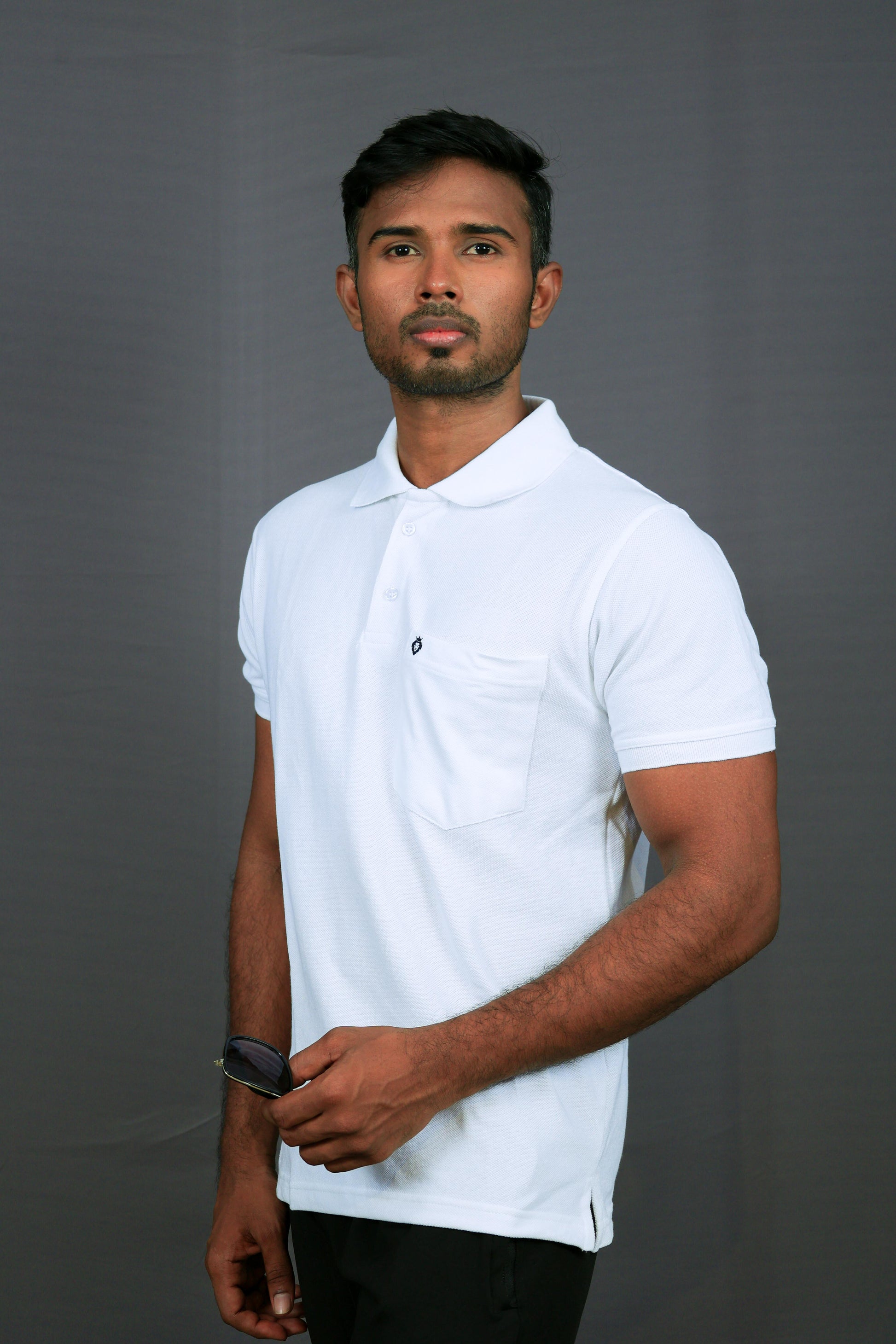 Solid White Half Sleeve Premium Polo T-Shirt