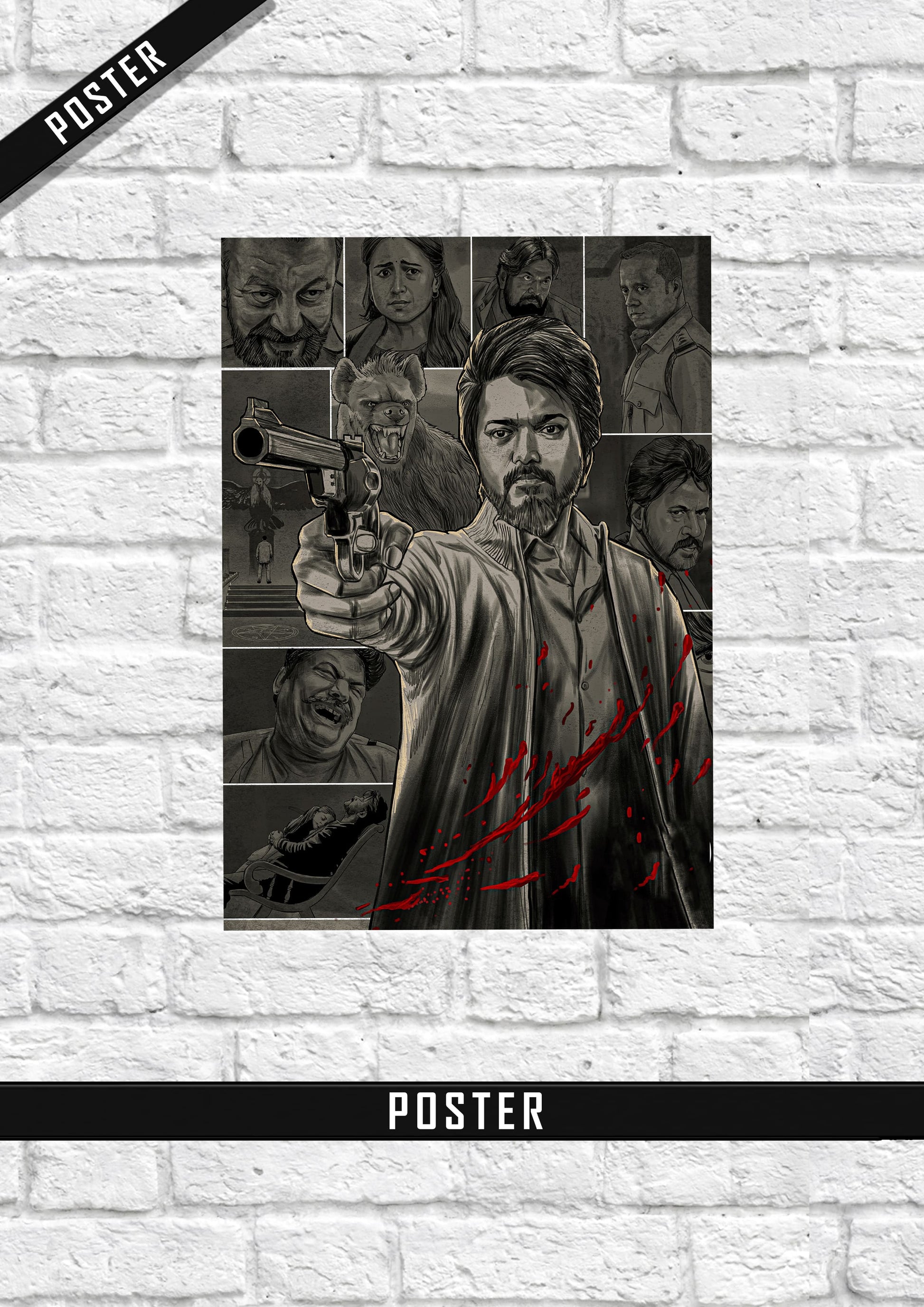 Thalapathy Vijay Leo Movie Crew Wall Poster