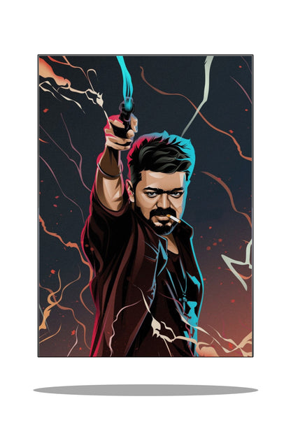 Thalapathy Vijay Leo Metal Poster